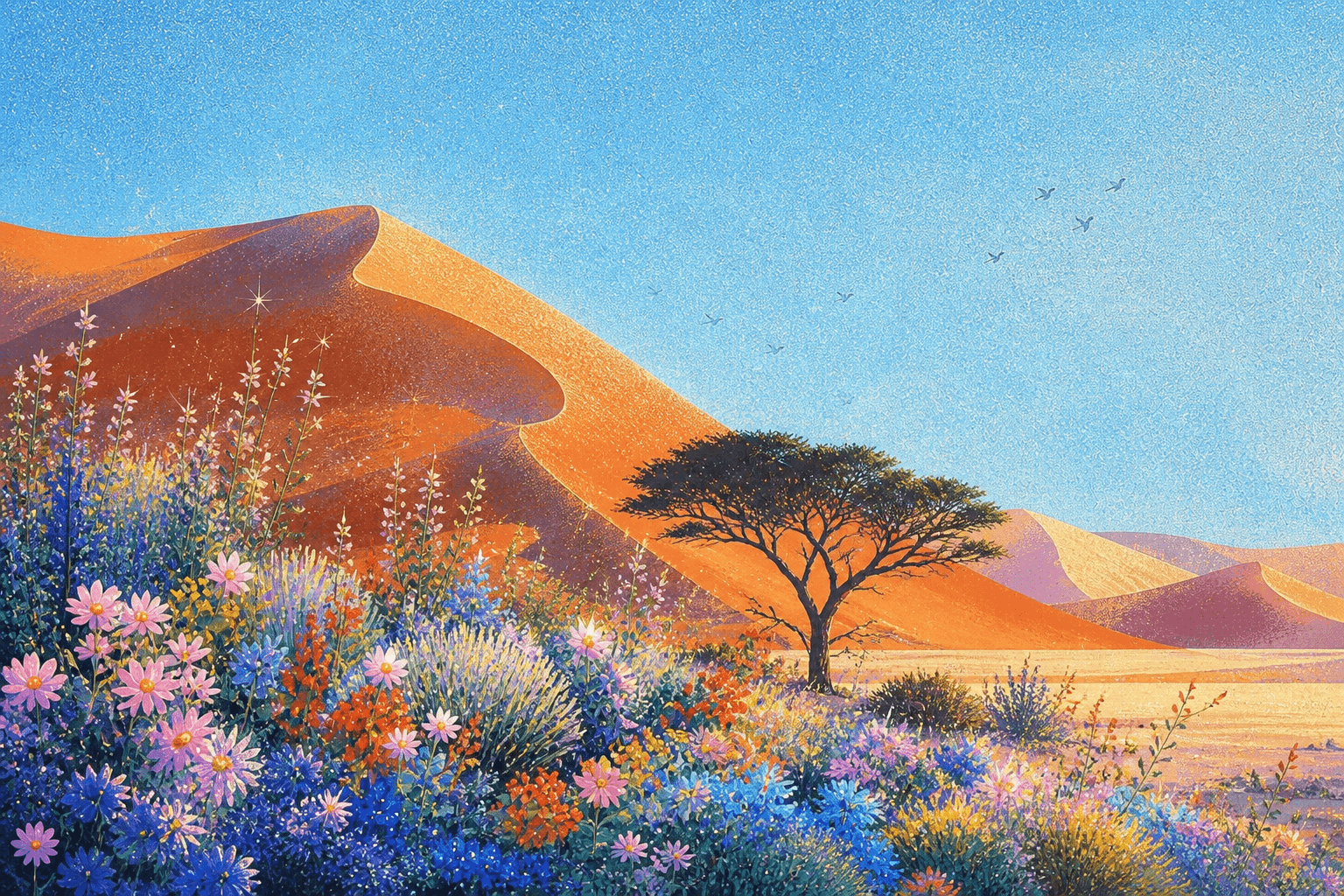 Wind-shaped dunes at dawn